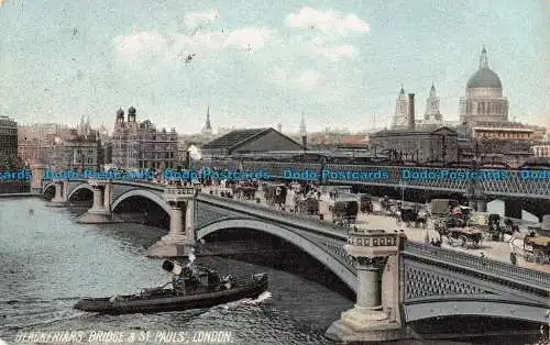 R094414 Blackfriars Bridge und St. Pauls. London. 1907