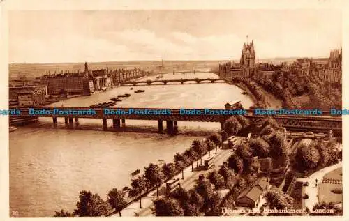 R094430 Themse und Ufer. London. H. B. Ltd