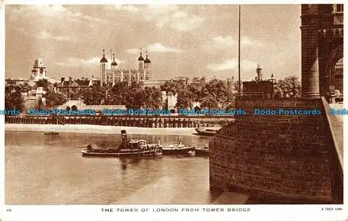 R094462 Der Tower of London von der Tower Bridge. Tuck