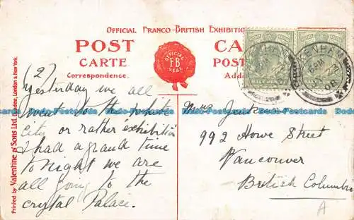 R095722 Elite Gardens. Franco British Exhibition. London 1908. Valentinstag. 1908