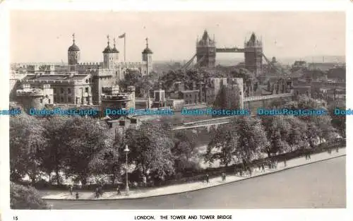 R095957 London. Tower und Tower Bridge. Tokim. 1954