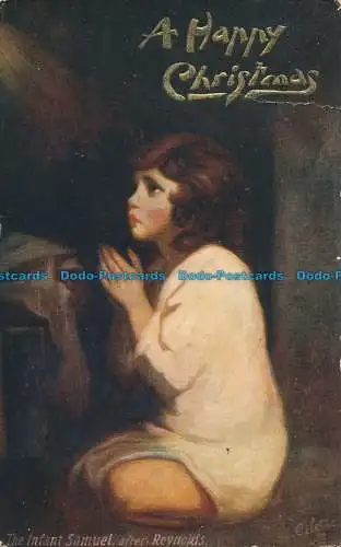 R102085 Grußkarte. Ein frohes Weihnachtsfest. Das Kind Samuel nach Reynolds.