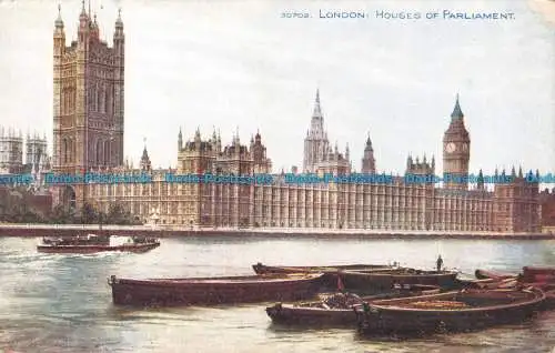 R102127 London. Houses of Parliament. Serie Celesque. Photochrom