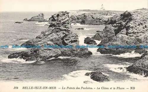 R102186 Belle Isle en Mer. La Pointe des Poulains. Le Chien et le Phare. ND. Lev