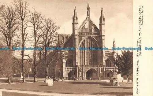 R102342 Winchester Cathedral. Die Westfront. A. W. Kerr