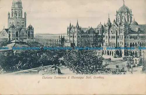 R103630 Victoria Terminus und Rathaus. Bombay. 1910. B. Hopkins