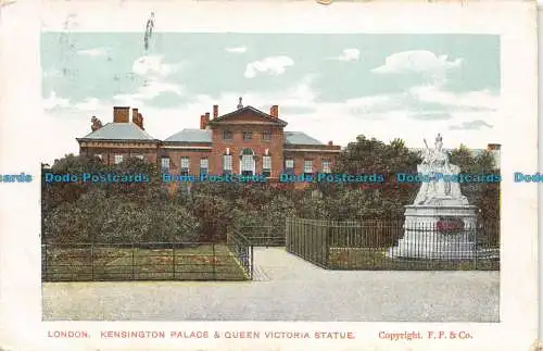 R104256 London. Kensington Palace und Queen Victoria Statue. F. F