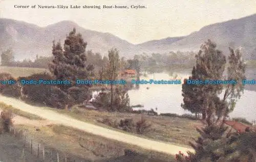 R104315 Ecke Nuwara Eliya See zeigt Bootshaus. Ceylon. Nr. 61. Platten A