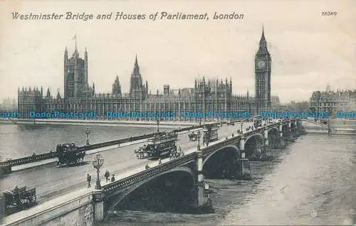 R104413 Westminster Bridge und Houses of Parliament. London. Valentinstag. Nr 58389