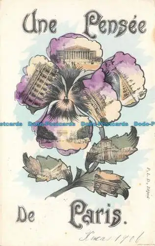 R103258 Une Pensee. De Paris. P.L.D