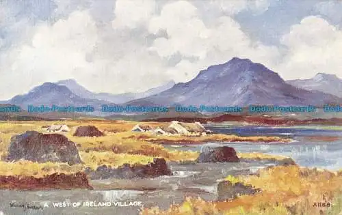 R103945 A West of Ireland Village. Valentinstag. Kunstfarbe. W. J. Burrows