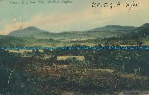 R103987 Nuwara Eliya vom Ramboda Pass. Ceylon. Platte. 1905. B. Hopkins