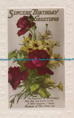 R105318 Aufrichtige Geburtstagsgrüße. Blumen. RP