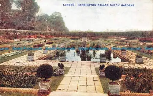 R104186 London. Kensington Palace. Holländische Gärten. Serie Celesque. Photochrom. 1