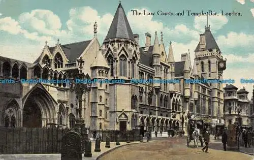 R106692 The Law Courts and Temple Bar. London