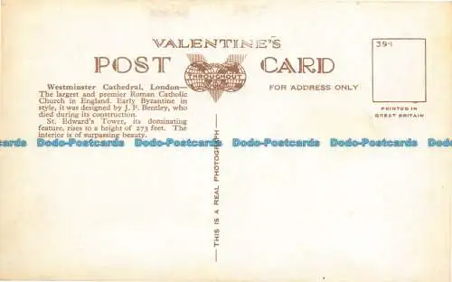 R106878 Westminster Cathedral. London. Valentinstag. Nr 49708. RP