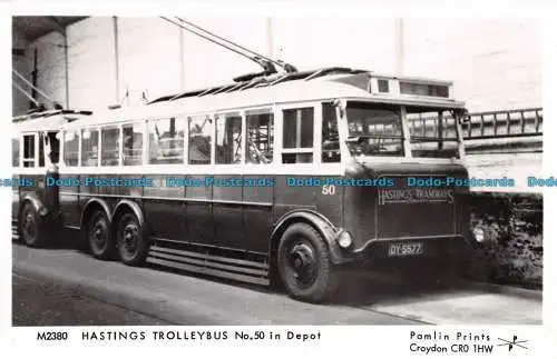 R107223 Hastings Trolleybus No 50 im Depot. Pamlin