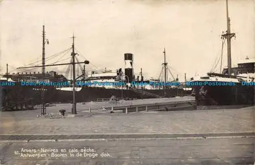 R107460 Anvers. Navires en Cale Seche. R. van Loo. 1933
