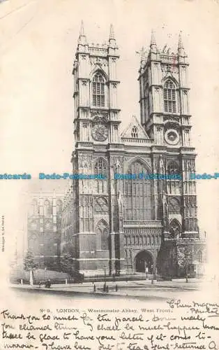 R107662 London. Westminster Abbey. Westfront. E. Le Deley. Nr 9. 1903