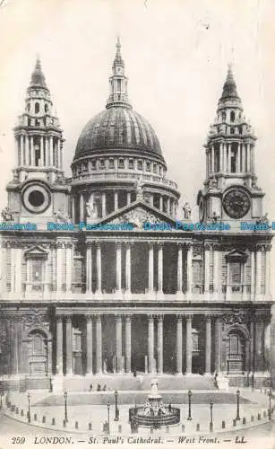 R107859 London. St Pauls Cathedral. Westfront. LL. Nr 259. 1913