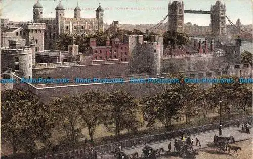 R107911 Der Tower und die Tower Bridge. London. 1906