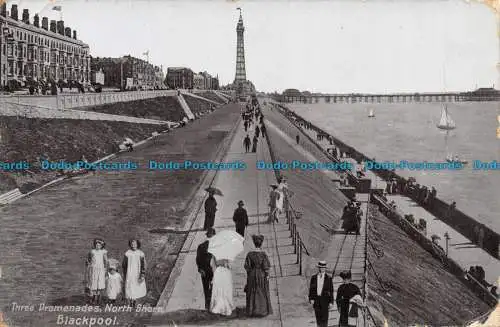 R109580 Drei Promenaden. North Shore. Blackpool. 1911