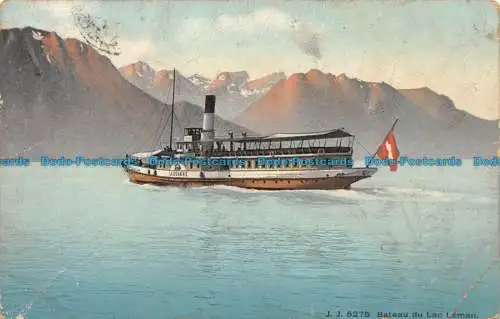 R109858 Bateau du Lac Leman. J.J. Nr 5275. 1910. B. Hopkins