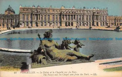 R110936 Versailles. Der Palast und die Kapelle vom Park aus gesehen. LL. Nr 64. B.