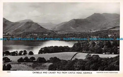 R112631 Catbells and Causey Pile from Castle Head. Keswick. Chadwick. RP