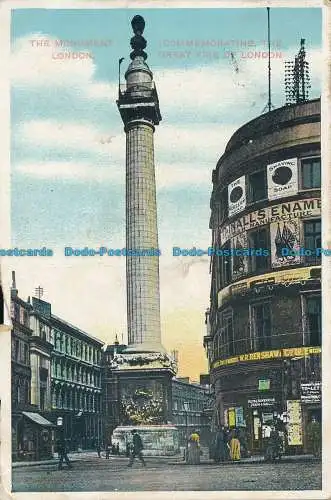 R111646 Das Denkmal zum Gedenken. Der große Brand von London. London. 1908