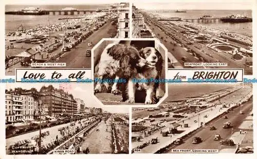 R112710 Love to All from Brighton. Mehrfachansicht. Wardell. RP. 1958