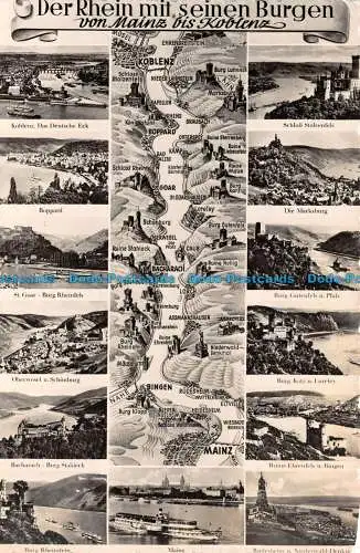 R111691 Der Rhein mit Seinen Burgen von Mainz bis Koblenz. Mehrfachansicht. Hoursch a