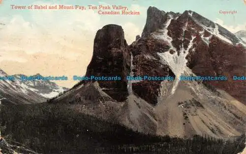 R111772 Turm zu Babel und Berg Fay. Ten Peak Valley. Kanadische Rocky Mountains. Valenti