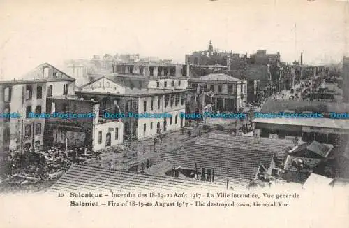 R112176 Saloniki. Brand im August 1917. The Destroyed Town General Vue. B. Hopkin