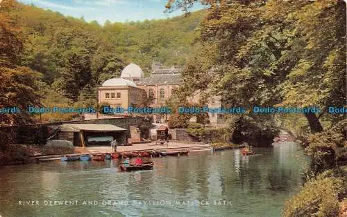 R113043 River Derwent und Grand Pavilion. Matlock Badewanne. Lachs