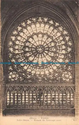 R113312 Paris. Notre Dame. Rosace du Transept Nord