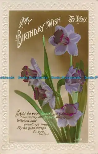 R113906 Grüße. Mein Geburtstagswunsch an Sie. Narzisse. RP