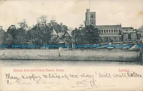 R114467 Bishops Park und Fulham Church. Putney. London