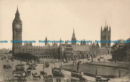 R116563 London. Uhrturm und Houses of Parliament. C. F. Castle