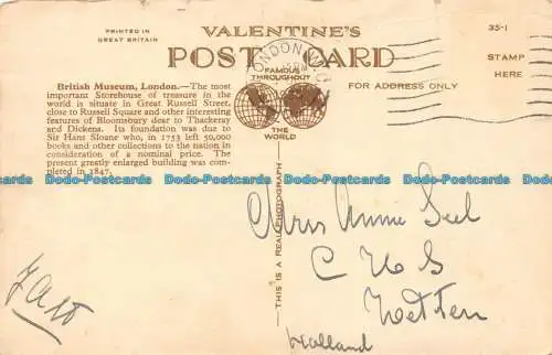 R116568 British Museum. London. Valentinstag. Nr 58387. RP. 1935