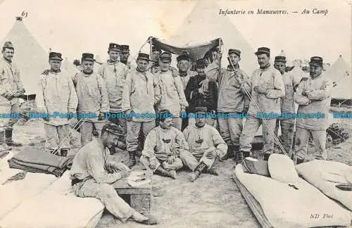 R116797 Infanterie en Manoeuvres. Au Camp