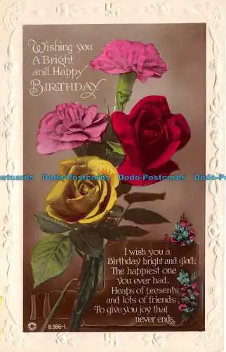 R116801 Grüße. Ich wünsche Ihnen alles Gute zum Geburtstag. Blumen. Rotary