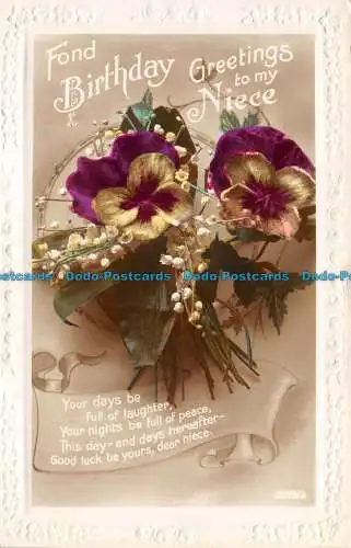 R116898 Schöne Geburtstagsgrüße an meine Nichte. Blumen. RP