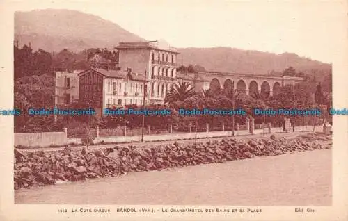 R118268 La Cote d Azur. Bandol. Le Grand Hotel des Bains et sa Plage