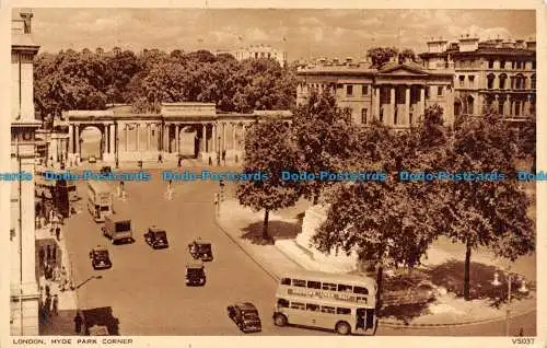 R118928 London. Hyde Park Corner. Photochrom. Nr V5037