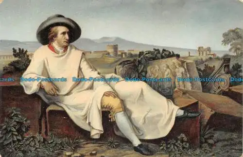 Postkarte R119275. Goethe in Italien. Tischbein J. H. Wilhelm Tischbein. Stengel