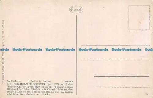 Postkarte R119275. Goethe in Italien. Tischbein J. H. Wilhelm Tischbein. Stengel