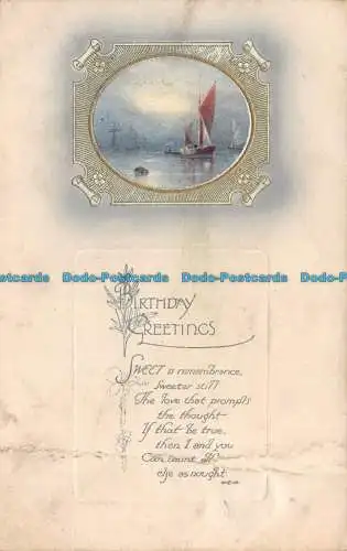 R119703 Geburtstagsgrüße. Segelboote. W. und K. London