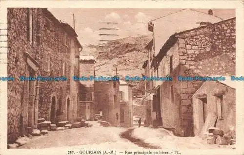 R121333 Gourdon. Rue Principale en Hiver. FL. Nr 257. 1944