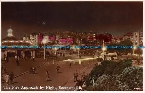 R121368 Der Pier-Anflug bei Nacht. Bournemouth. Nahe. Nr 4797. RP